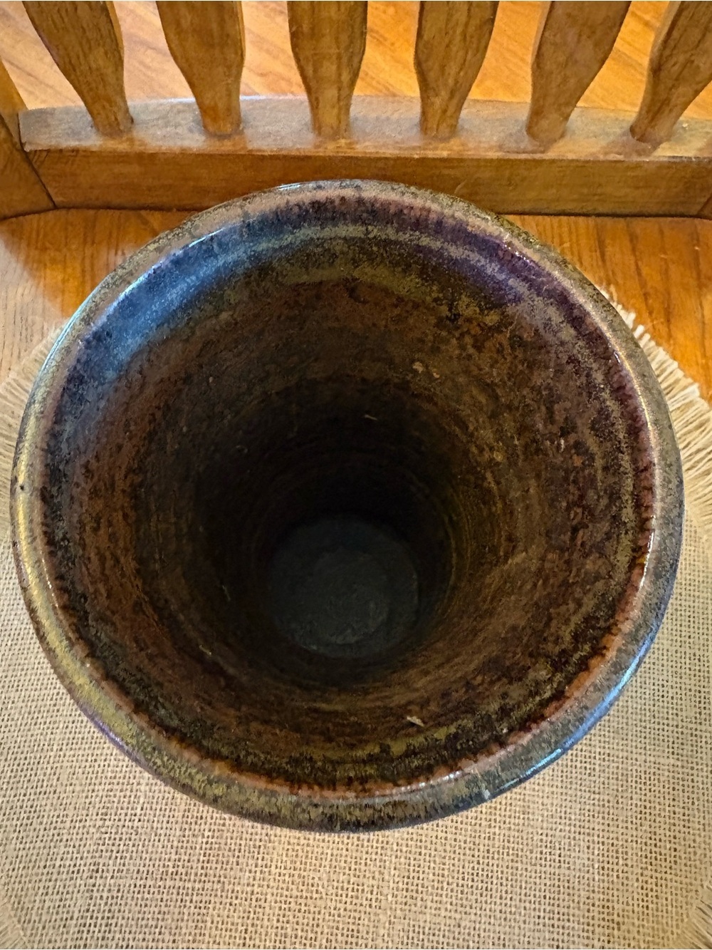 Vintage Tom Homann Signed Studio Art Pottery Vase Abstract Slip Trailing Design - Picture 6 of 14